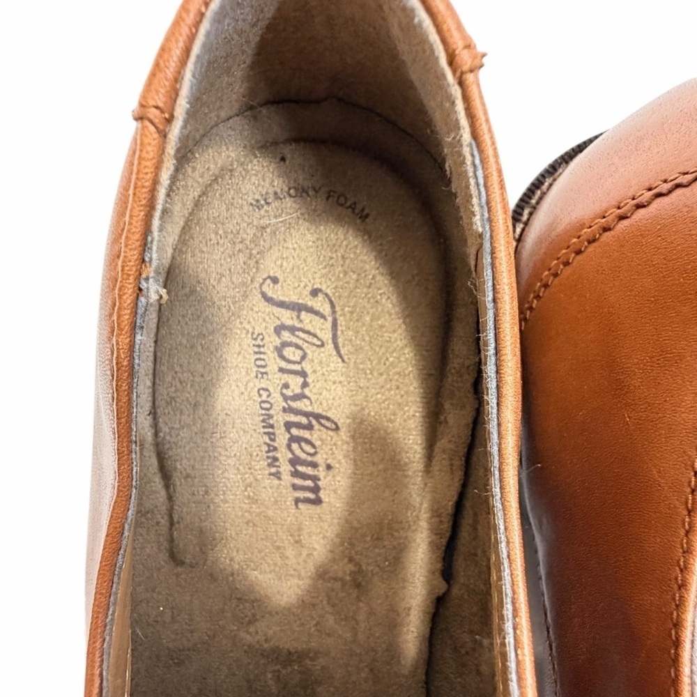 Florsheim Leather Cap Toe Oxford Dress Shoes Men Size 12 D Cognac Business shoe - Picture 7 of 12